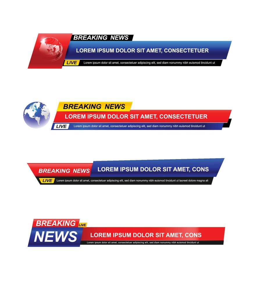 Breaking News template set 001 vector