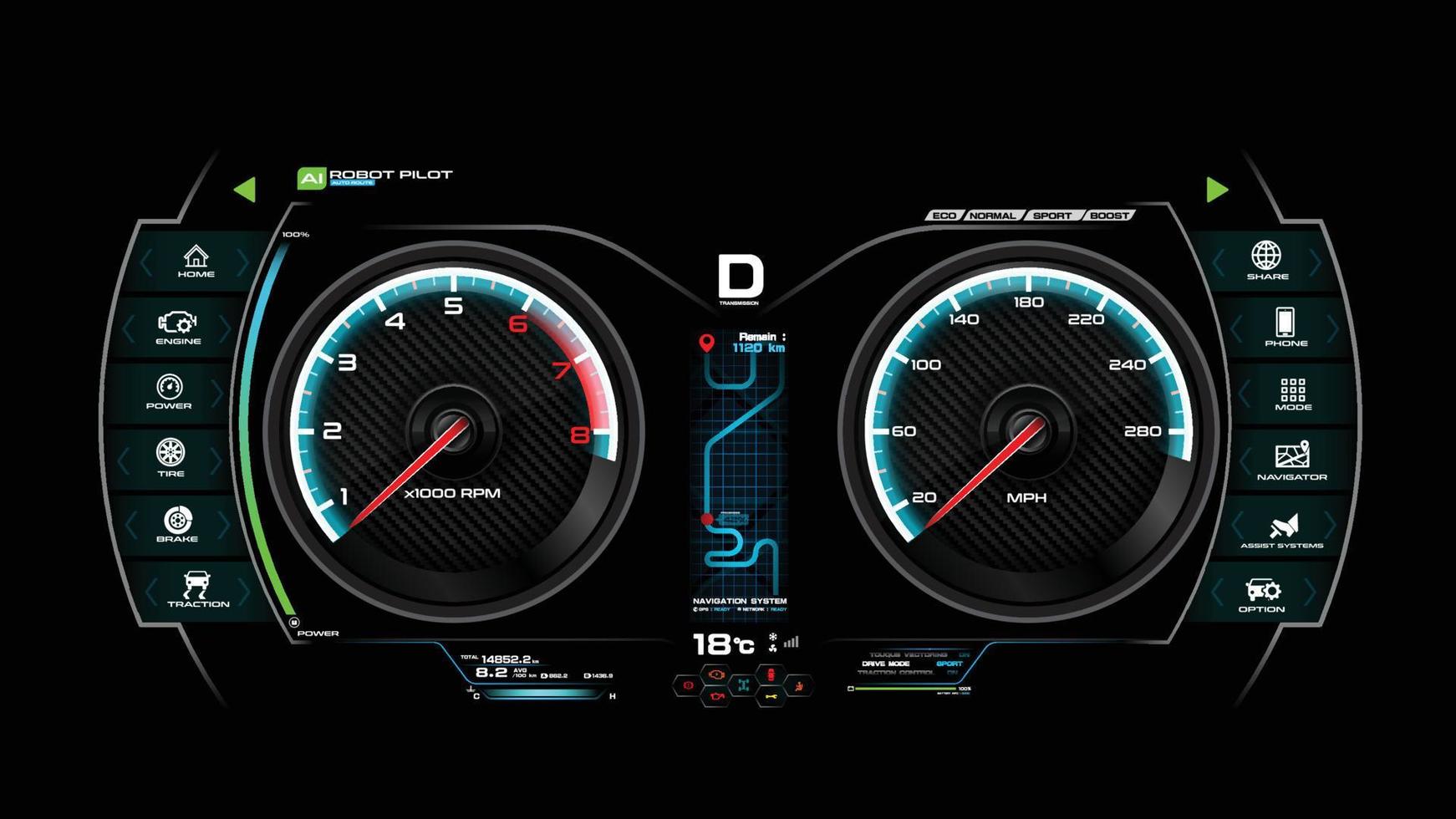 Car dash board vector illustration eps 10