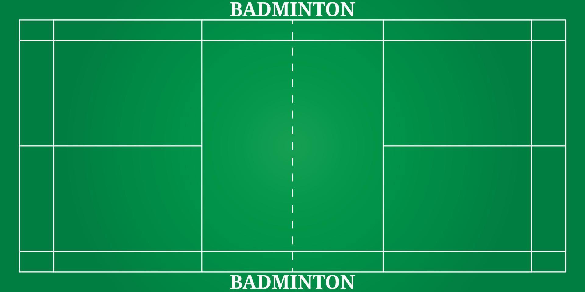 Green badminton court, top view vector