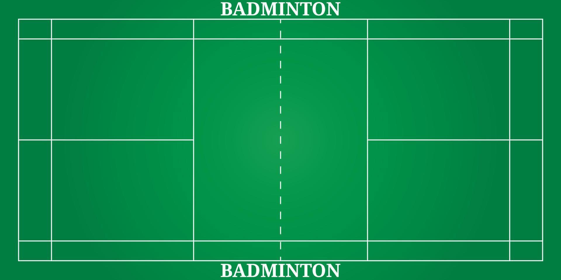 cancha de bádminton verde, vista superior vector