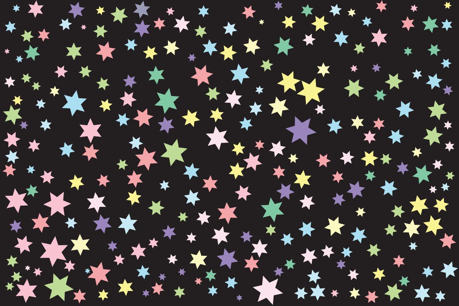 Colorful and multicolor ramdon star in black vector colorful background of stars confetti partie