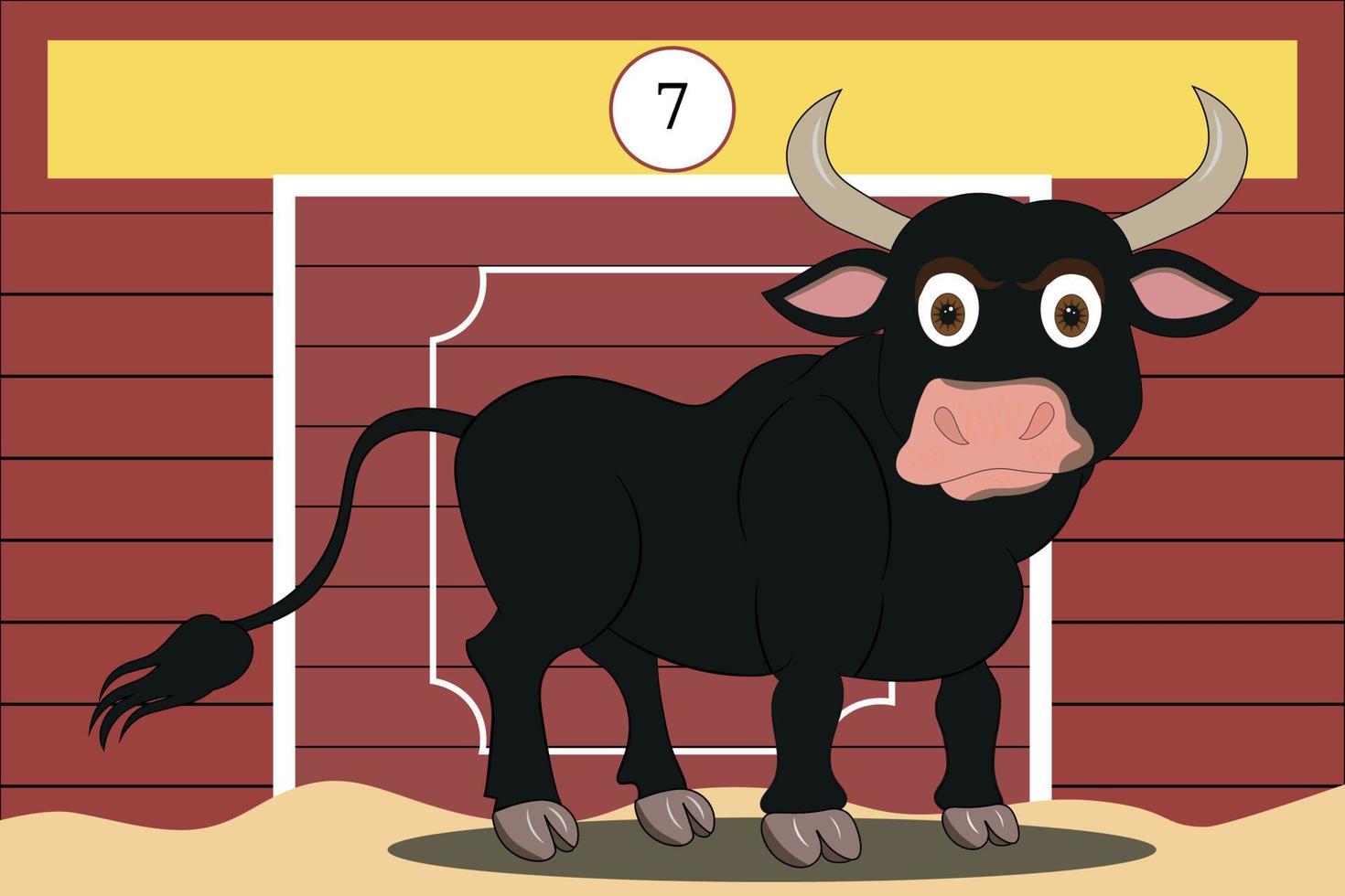 ilustración de un toro en una plaza de toros vector