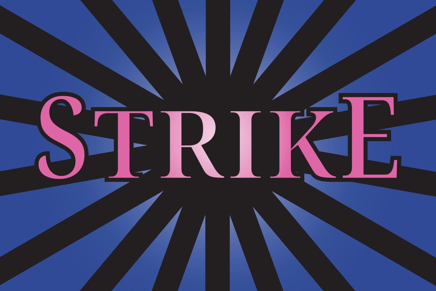 Baseball concept, Animated text celebrating a strike, blue banner vector