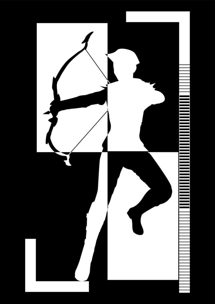 archery silhoutte negative space vector