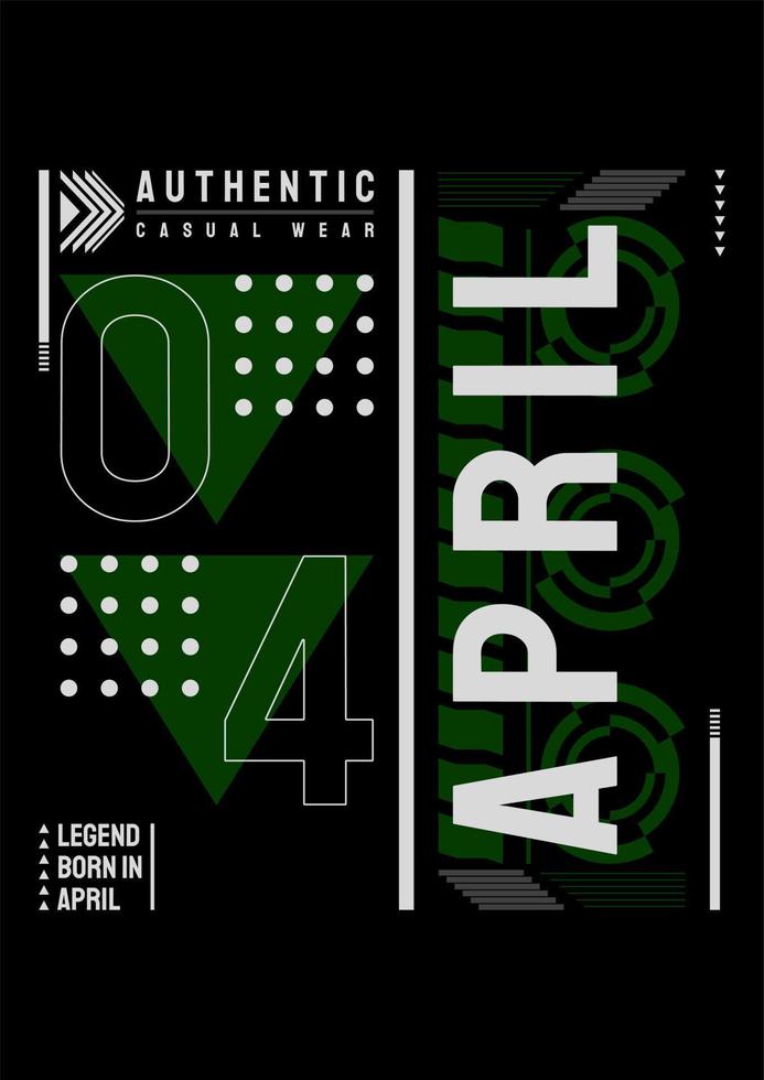 Casual clothing Born In April vector