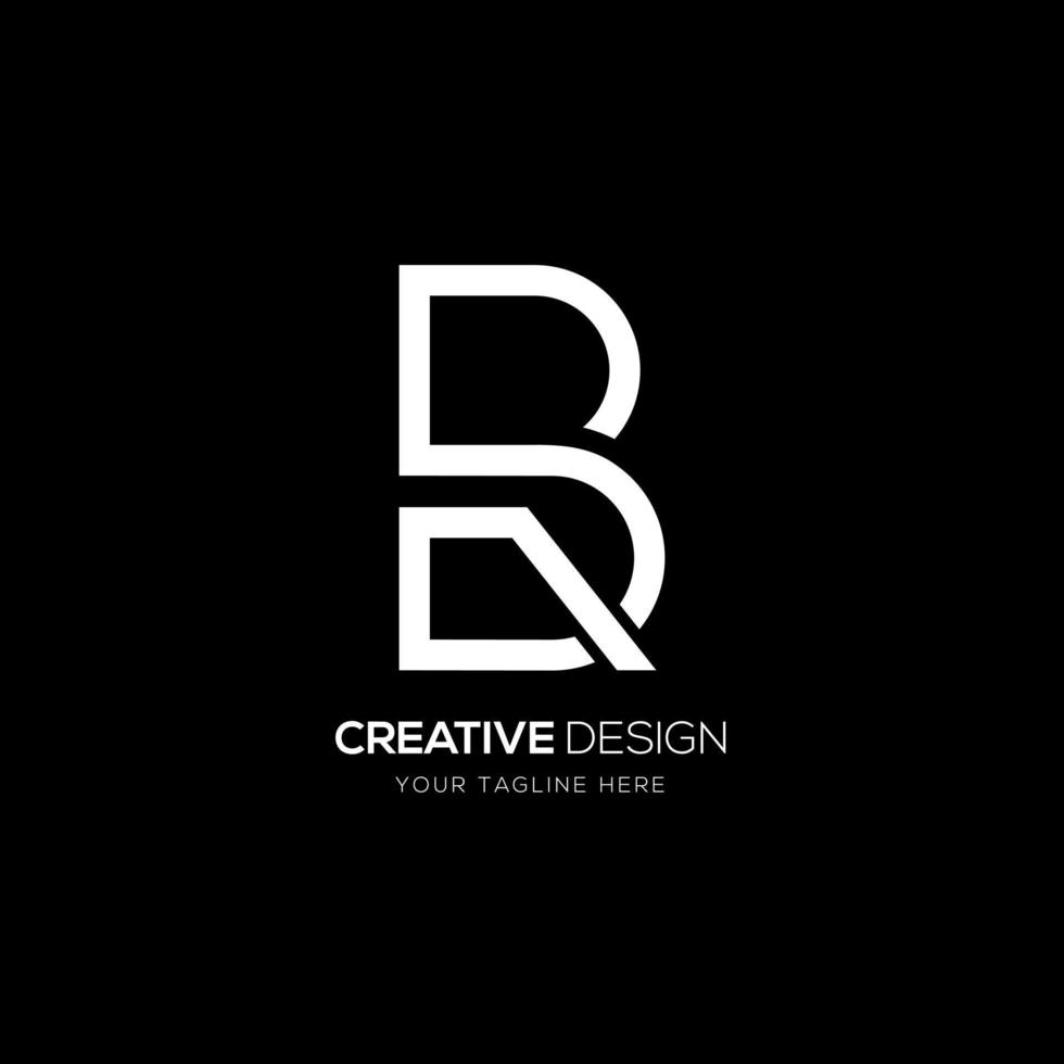 letra br diseño de logotipo de marca minimalista creativo vector