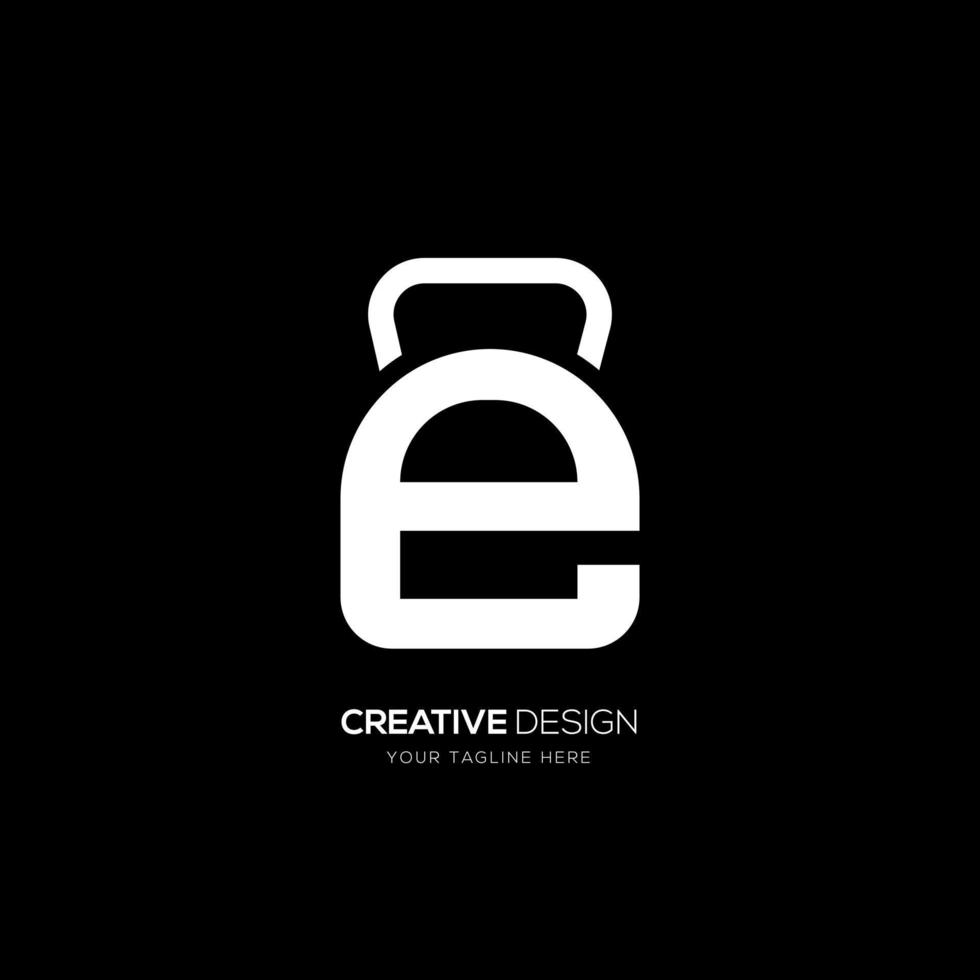 Letter e fitness branding sports logo vector