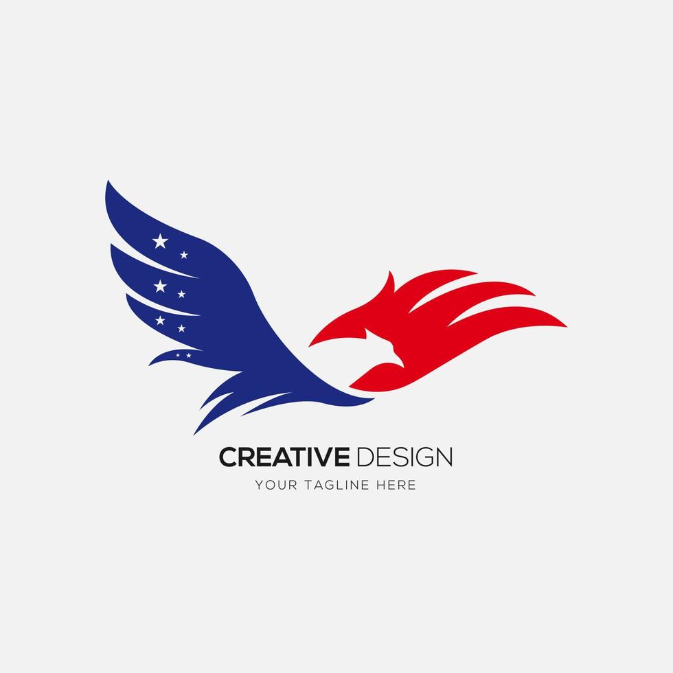 Eagle flying abstract creative logo vector