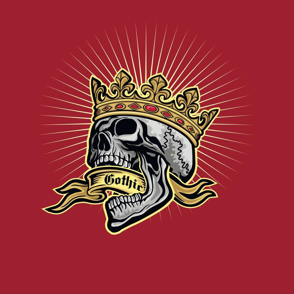 Gothic sign with skull, grunge vintage design t shirts vector