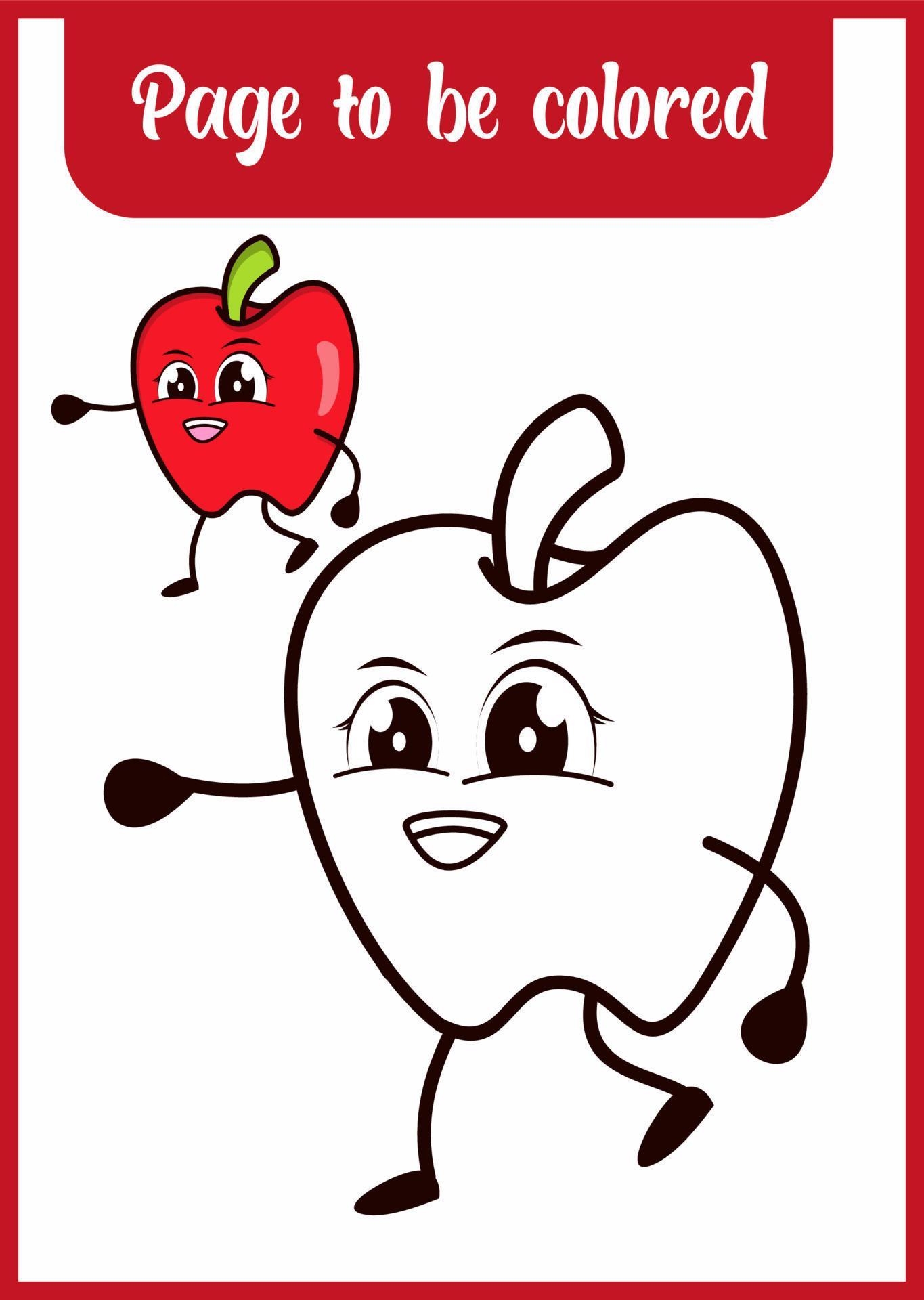coloring book for kids. Apple 9873855 Vector Art at Vecteezy