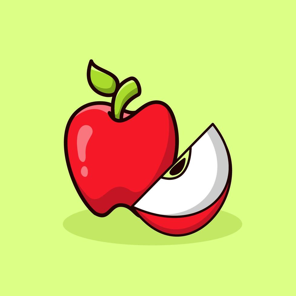 ilustración de fruta de manzana. vector de dibujos animados fresco