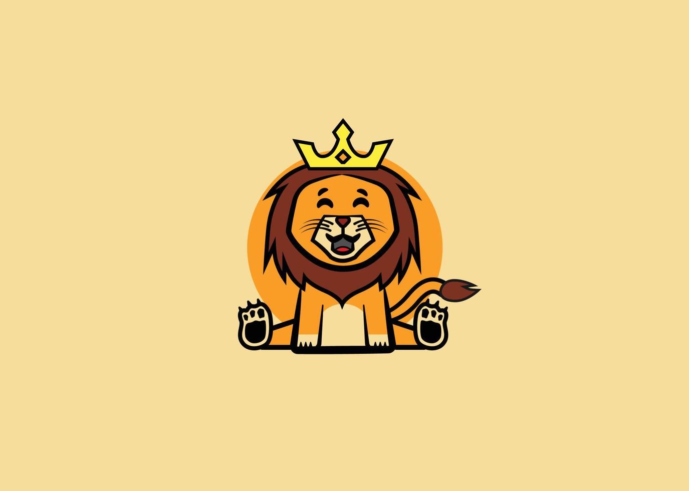 lindo vector de león, logo, diseño simple, naranja, amarillo.