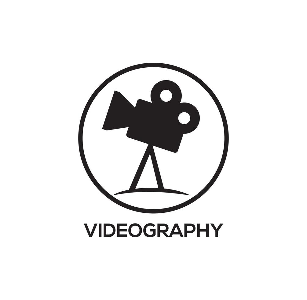 ilustración de diseño de logotipo de videografía vector