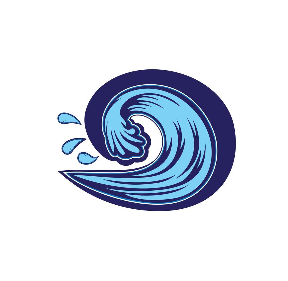 Water waves splash logo design illustration vector