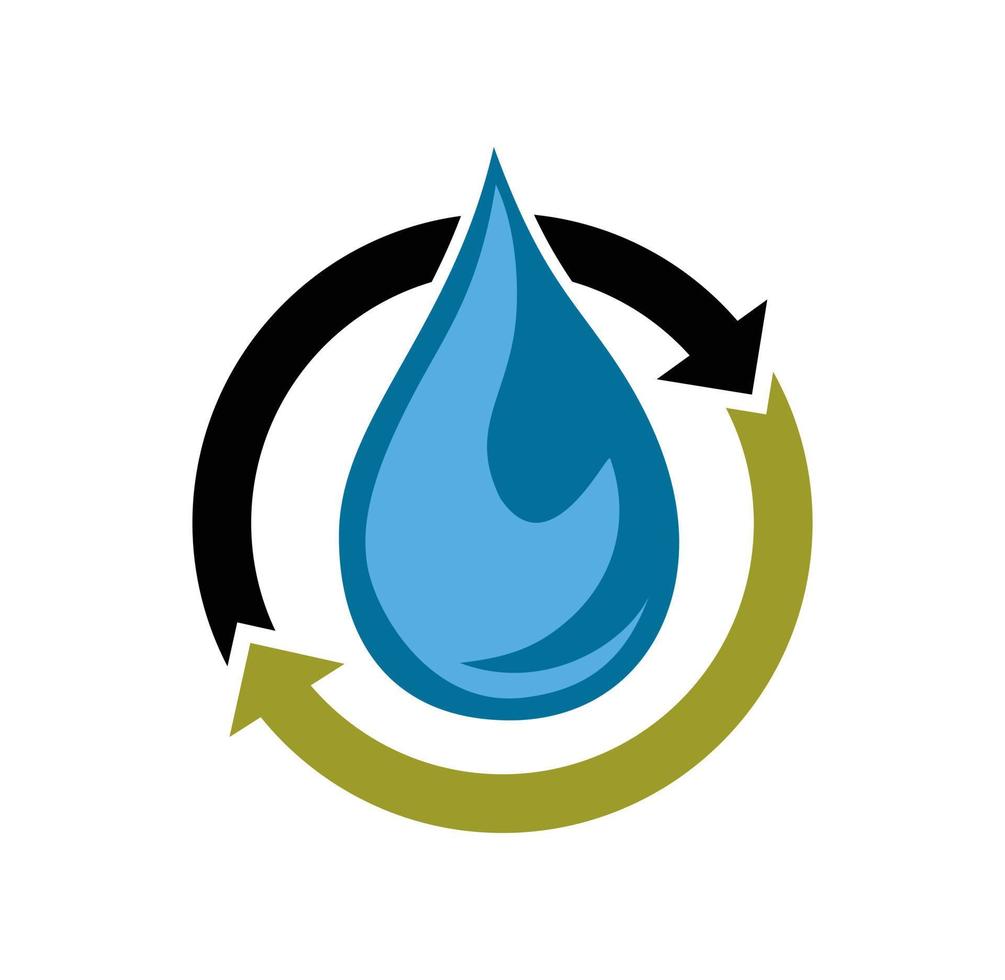 Water recycle logo sign design illustration vector