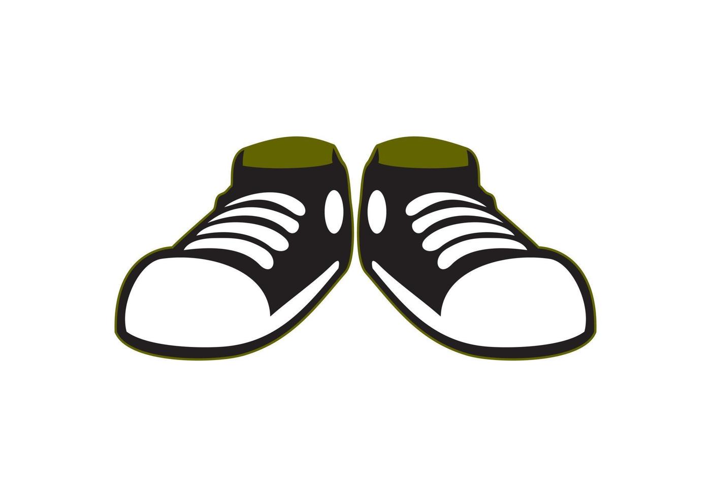 ilustración de diseño de zapatos casuales negros vector