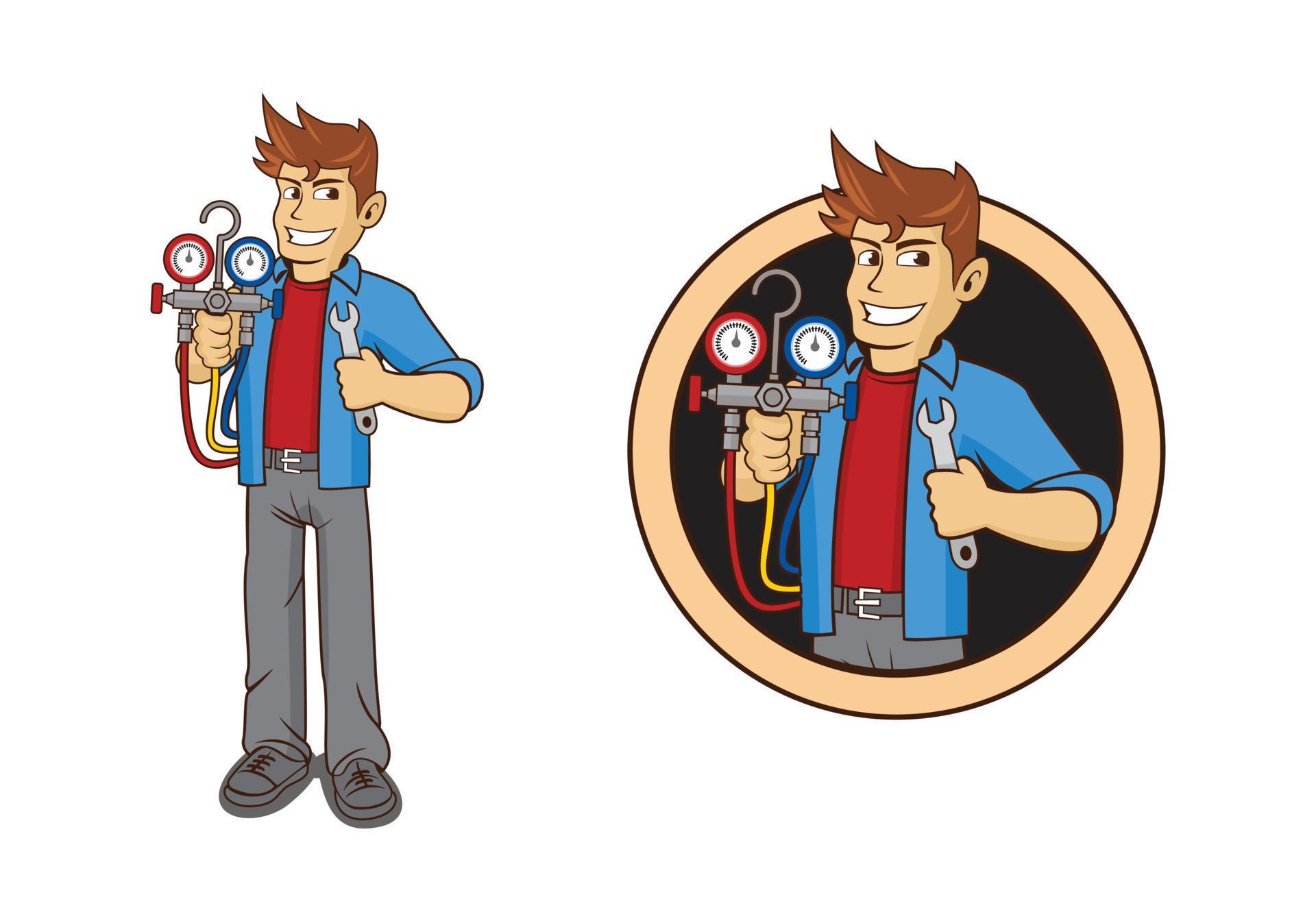 HVAC logo character design illustration 9873970 Vector Art at Vecteezy