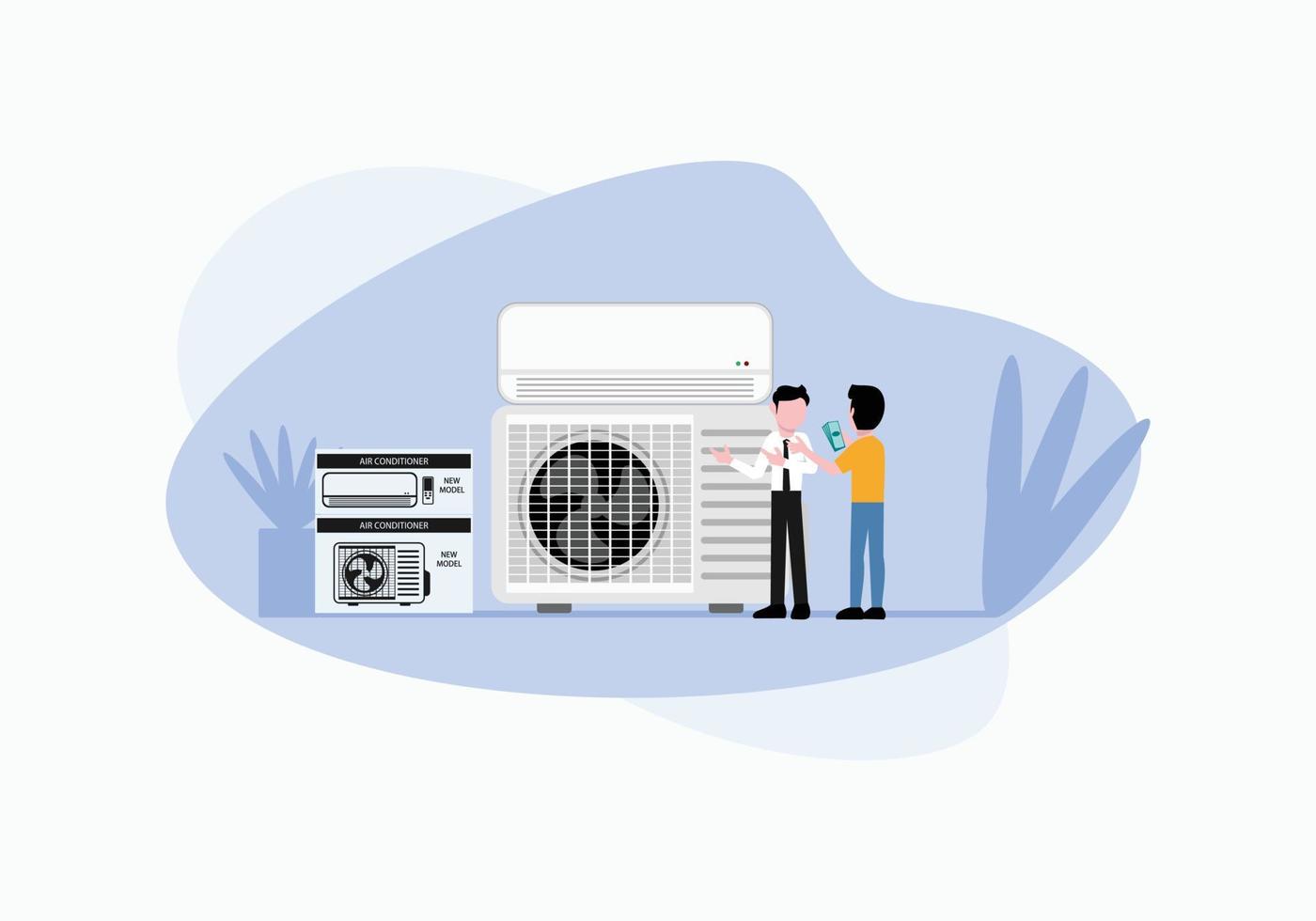 HVAC marketing design illustration vector