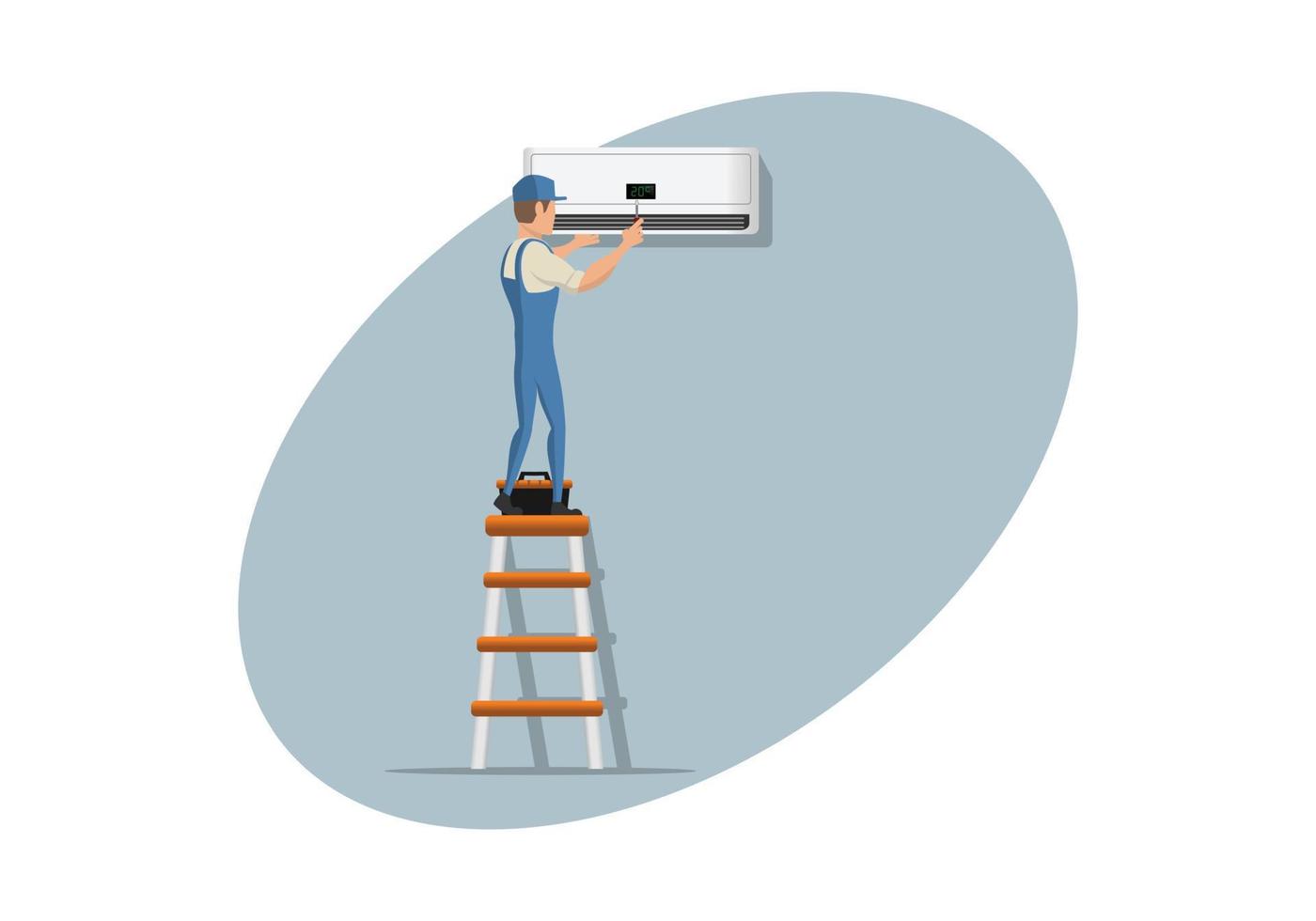 HVAC service character design illustration vector