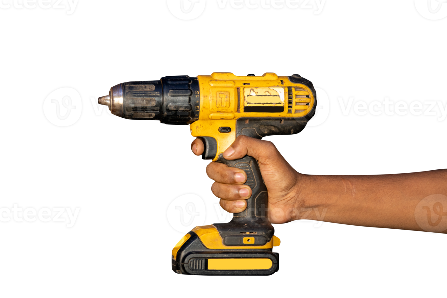 yellow screwdriver is insulated on white background, close-up. png