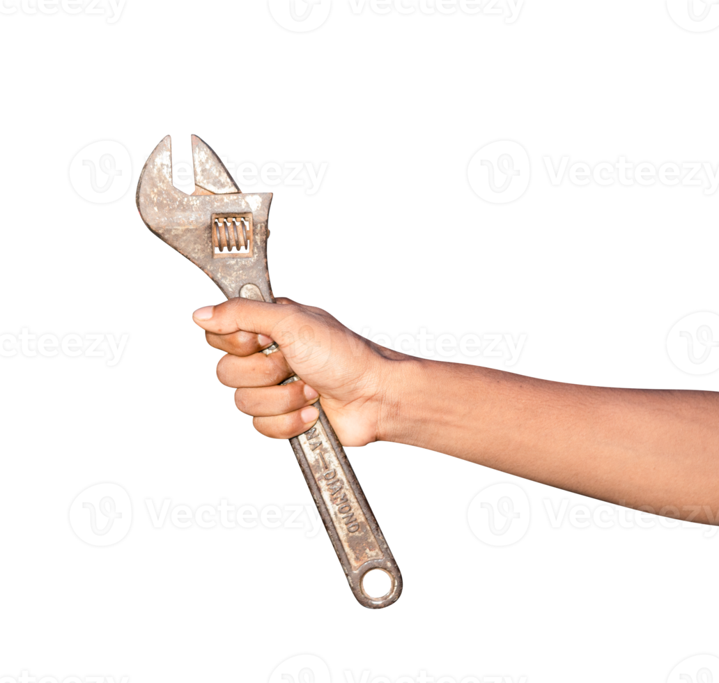 wrench in hand on white background png