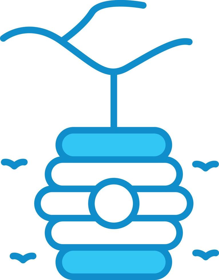 House On Fire Line Filled Blue vector