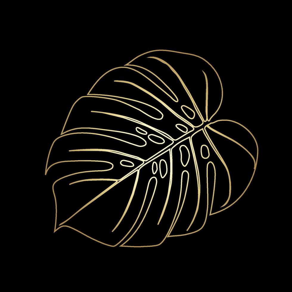 Hoja de planta de monstera deliciosa de bosques tropicales aislada. vector para tarjetas de felicitación, volantes, invitaciones, diseño web