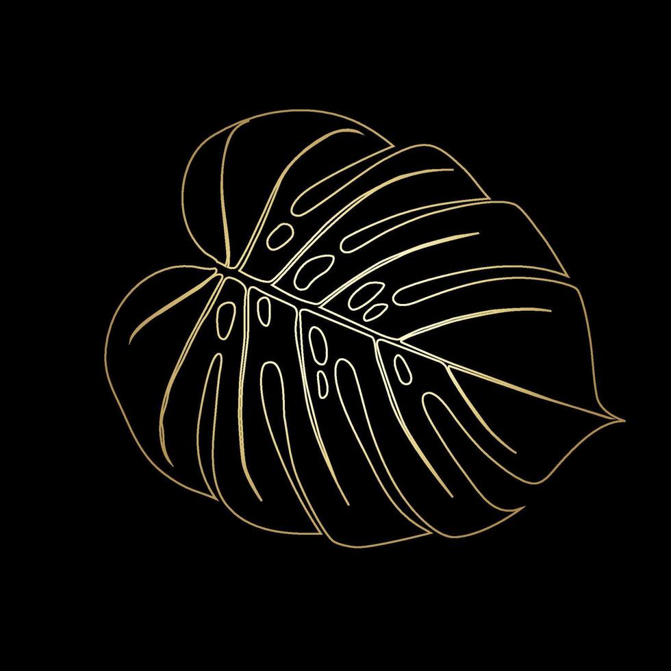 Monstera Deliciosa plant leaf from tropical forests isolated. Vector for greeting cards, flyers, invitations, web design