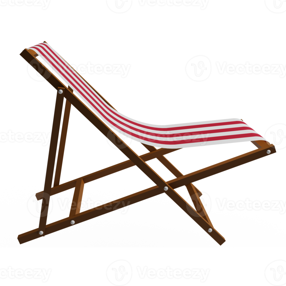 Beach chair in 3d render realistic png