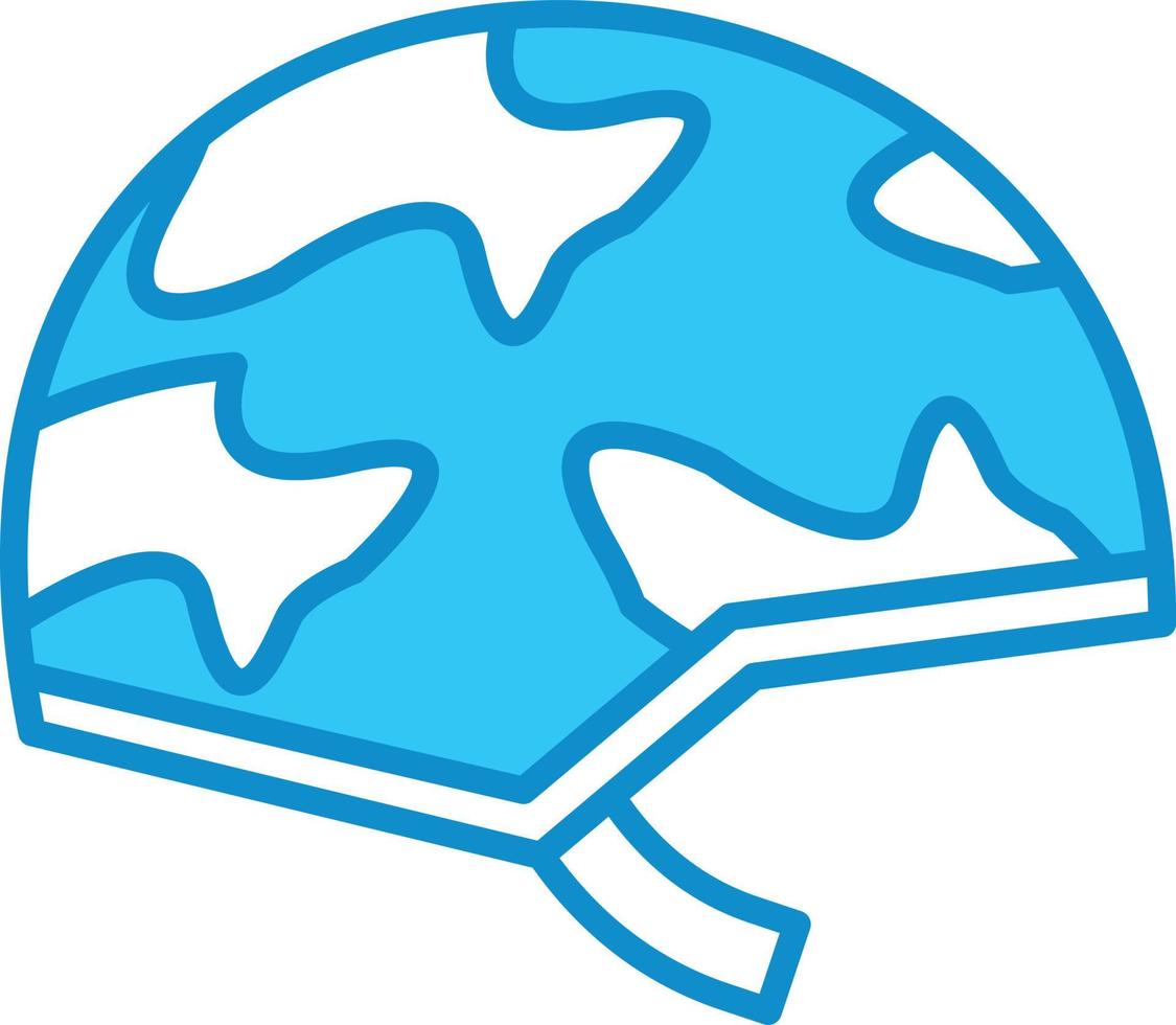 Helmet Line Filled Blue vector