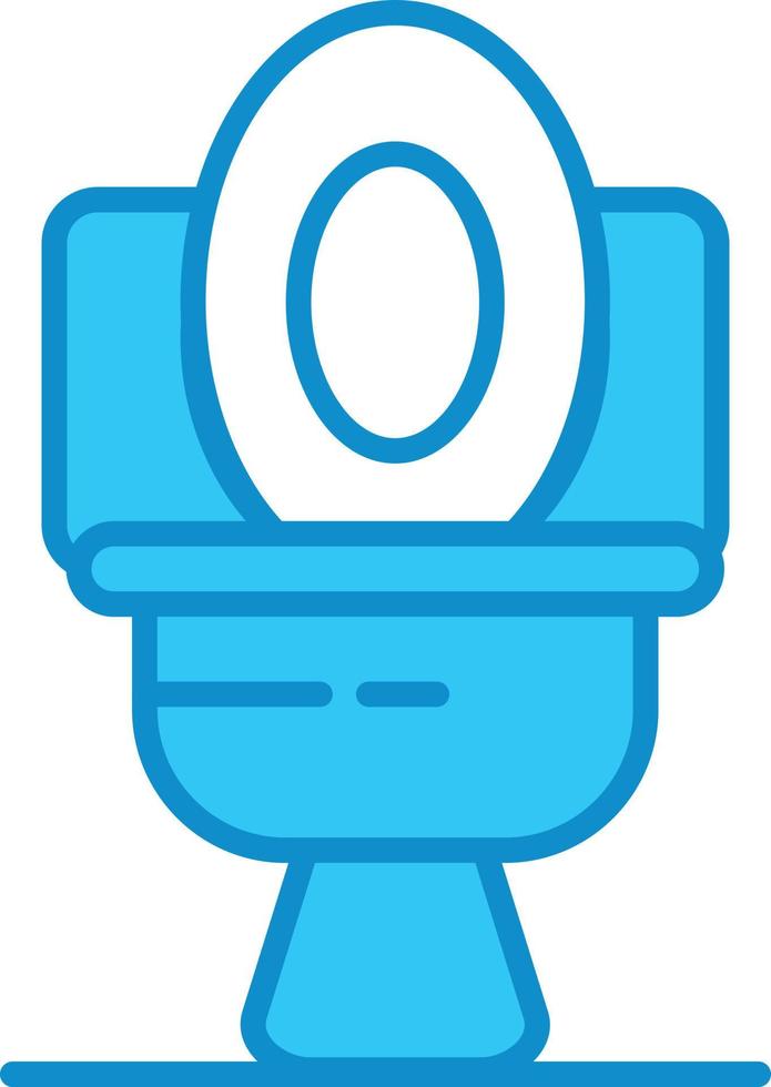 Toilet Line Filled Blue vector