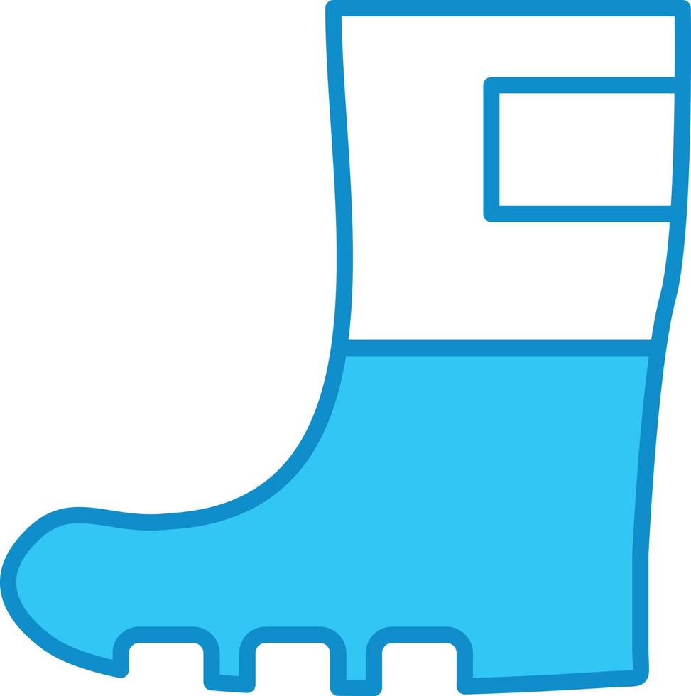 Rain Boots Line Filled Blue vector