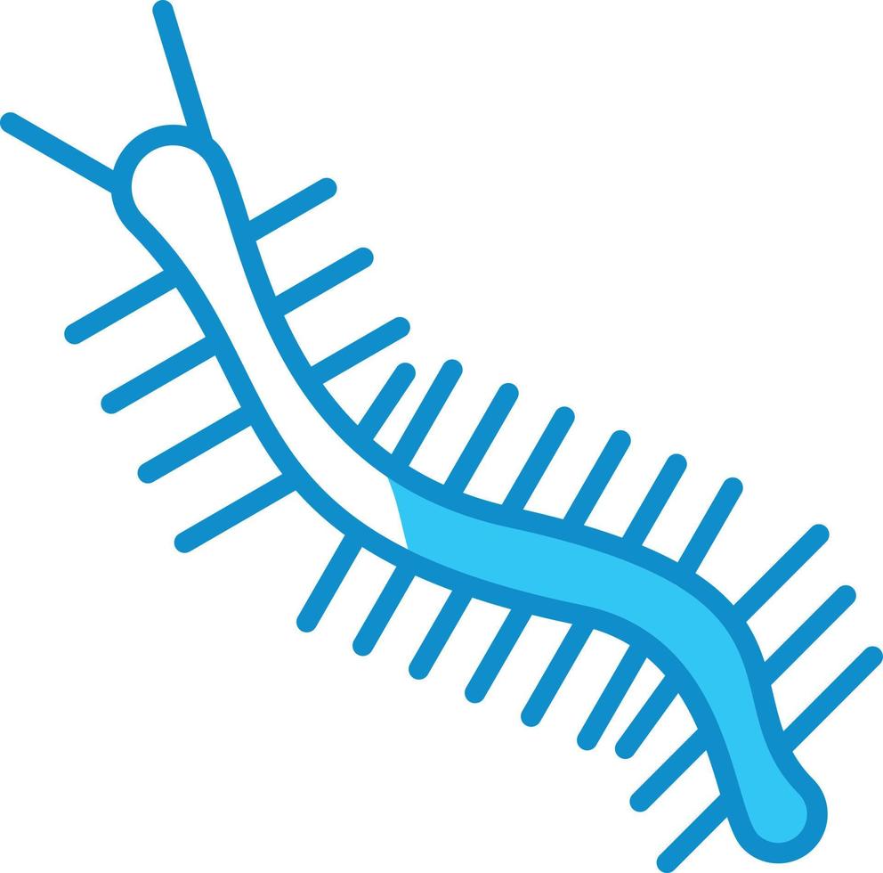 línea de ciempiés llena de azul vector