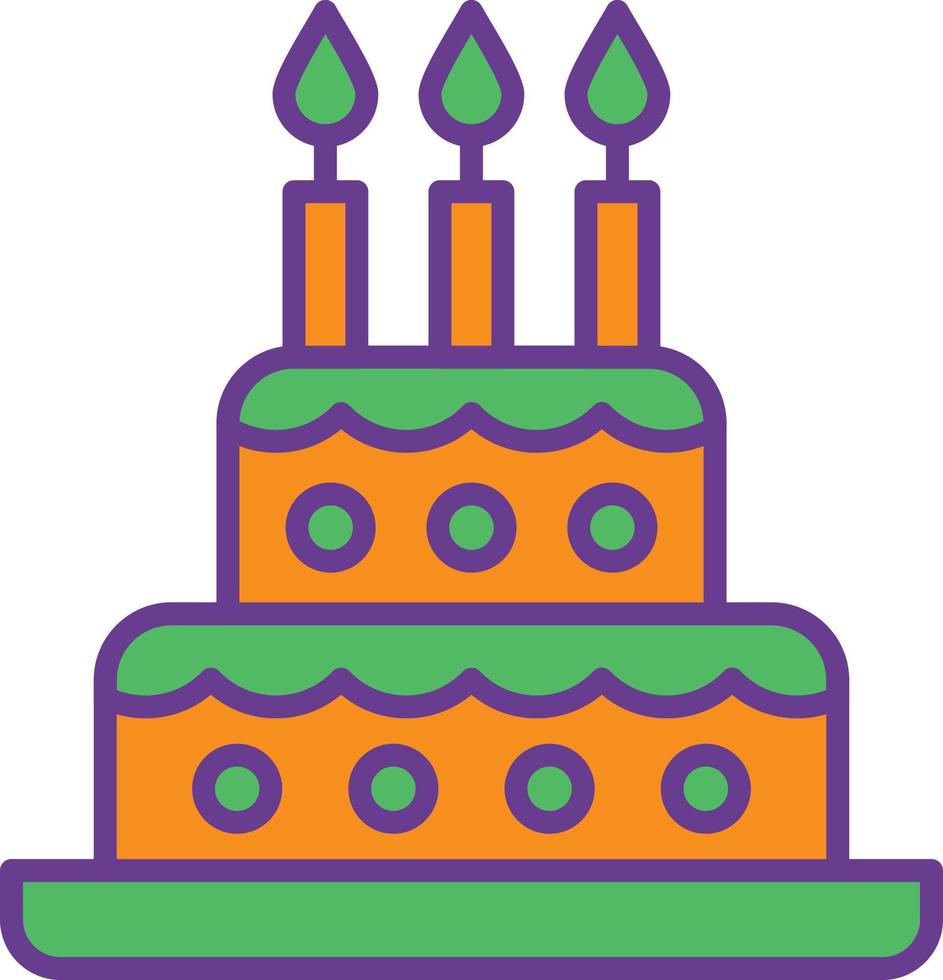 Cake Line Filled Two Color vector