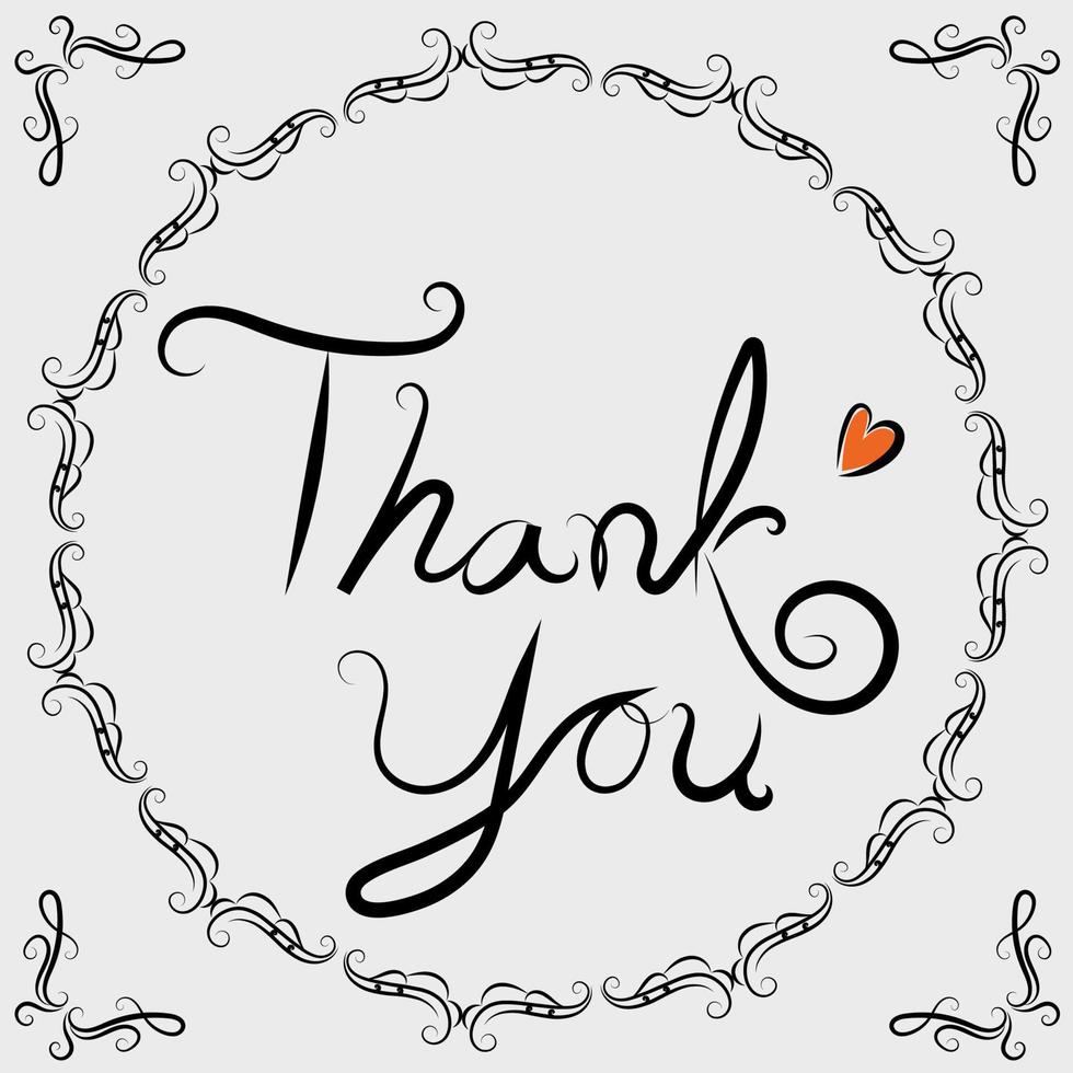 Thank you text design vector