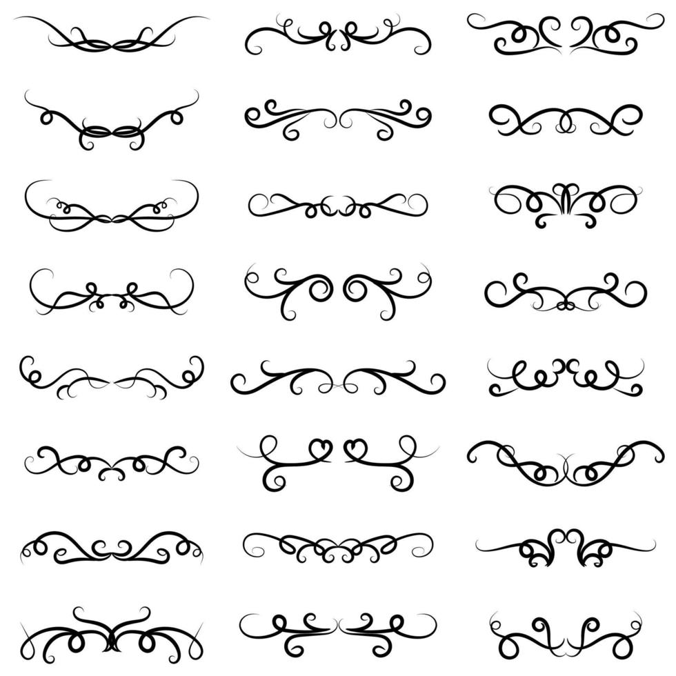 Calligraphic element border set vector