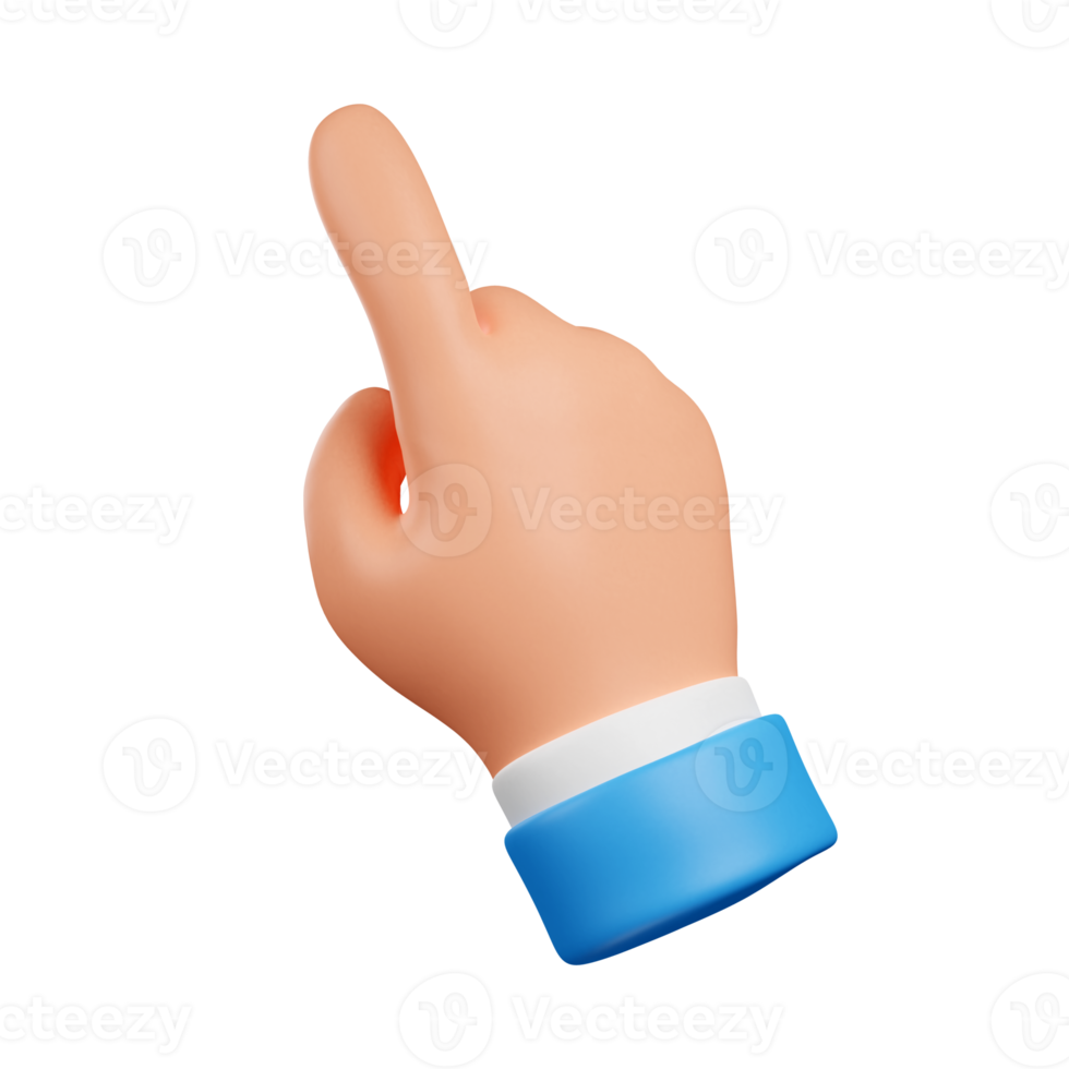 hand with thumb up. thumb up sing. hand pointing a finger. 3d render png