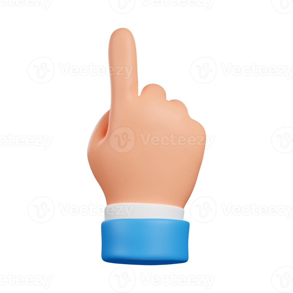 hand with thumb up. thumb up sing. hand pointing a finger. 3d render png