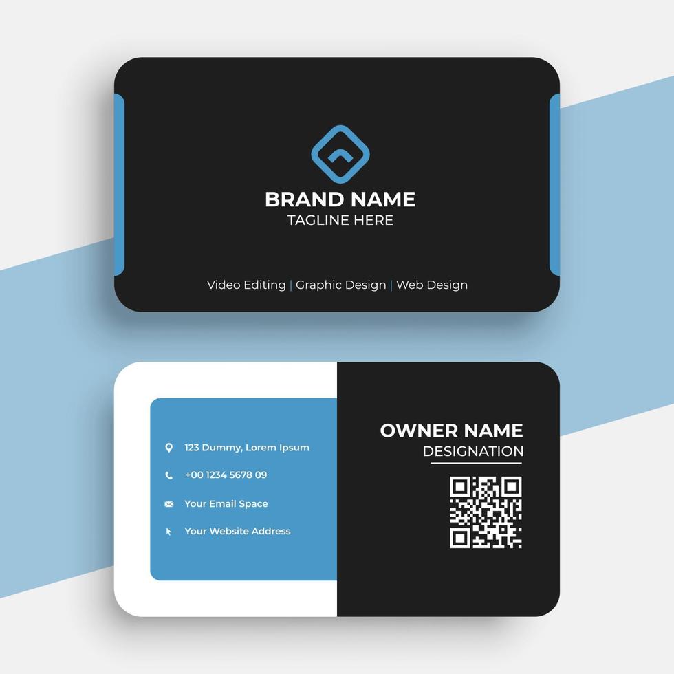 Professional creative elegant blue business card template design vector