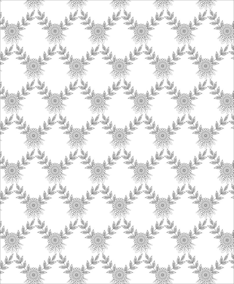 flower pattern background coloring pages vector