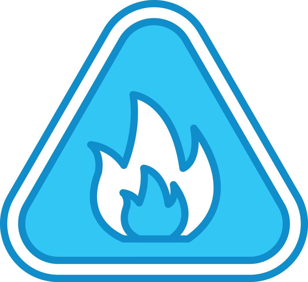 línea de fuego llena de azul vector