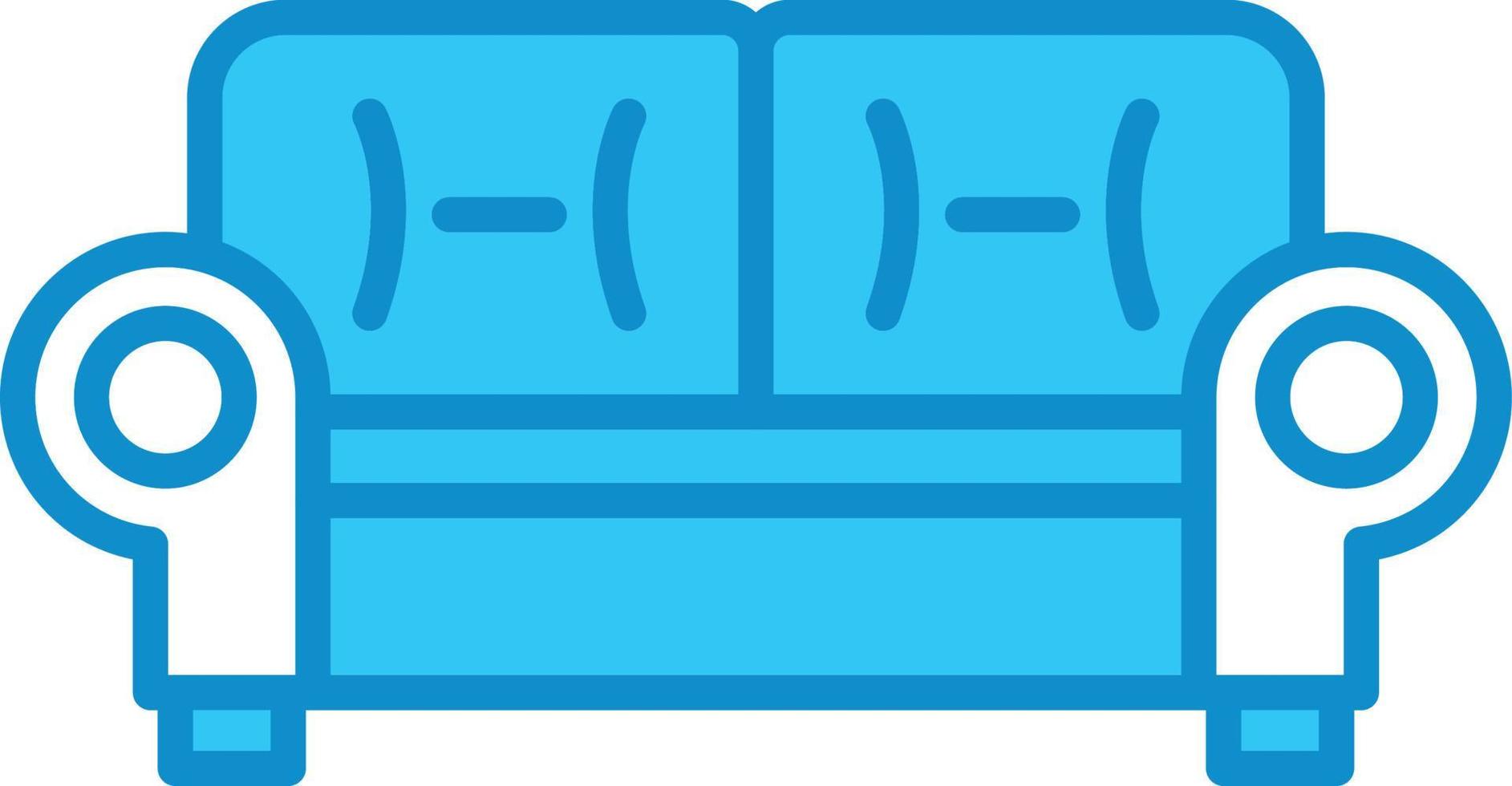 Sofa Line Filled Blue vector