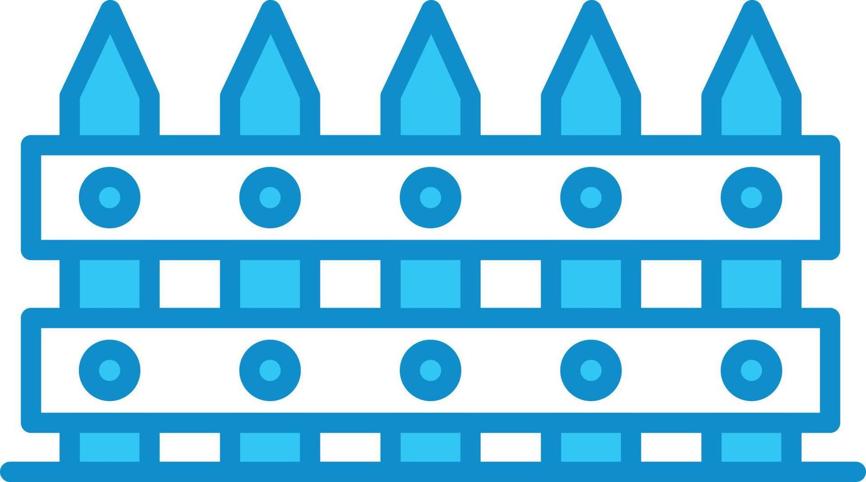 Fence Line Filled Blue vector