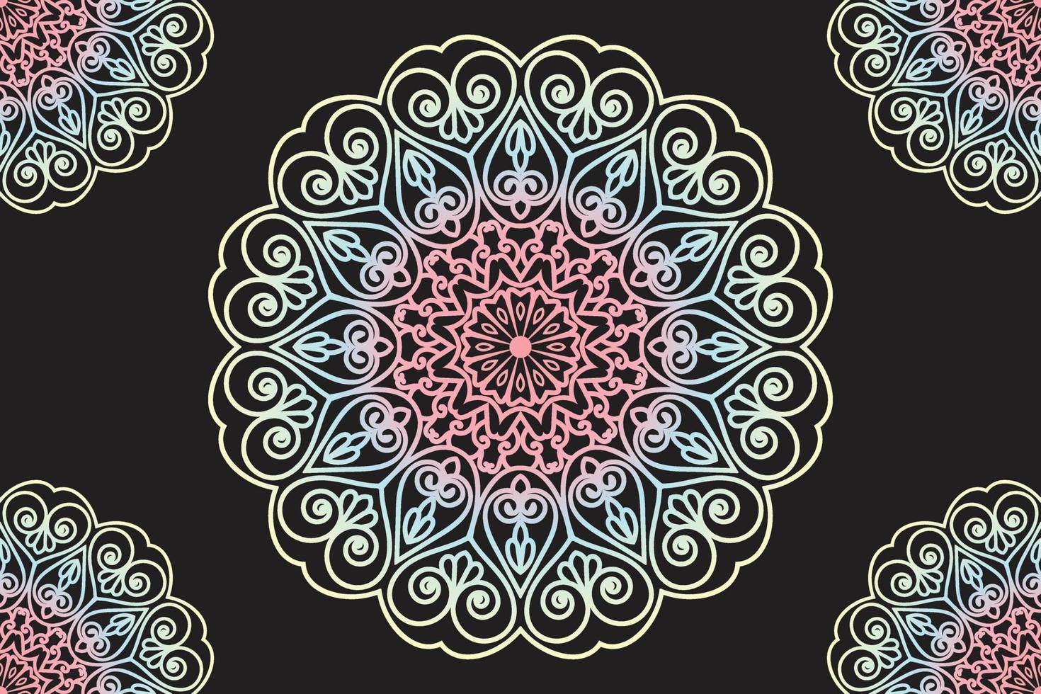 diseño de patrón de encaje de mandala. diseño de adorno de encaje. diseño vectorial de fondo de mandala. vector