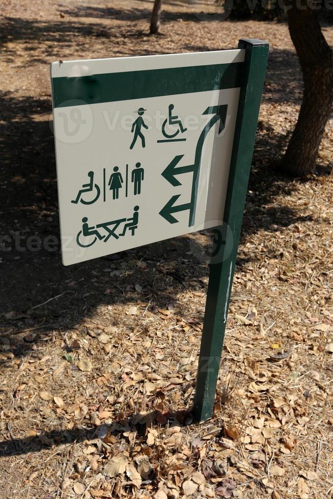 Road signs and signs in Israel. photo