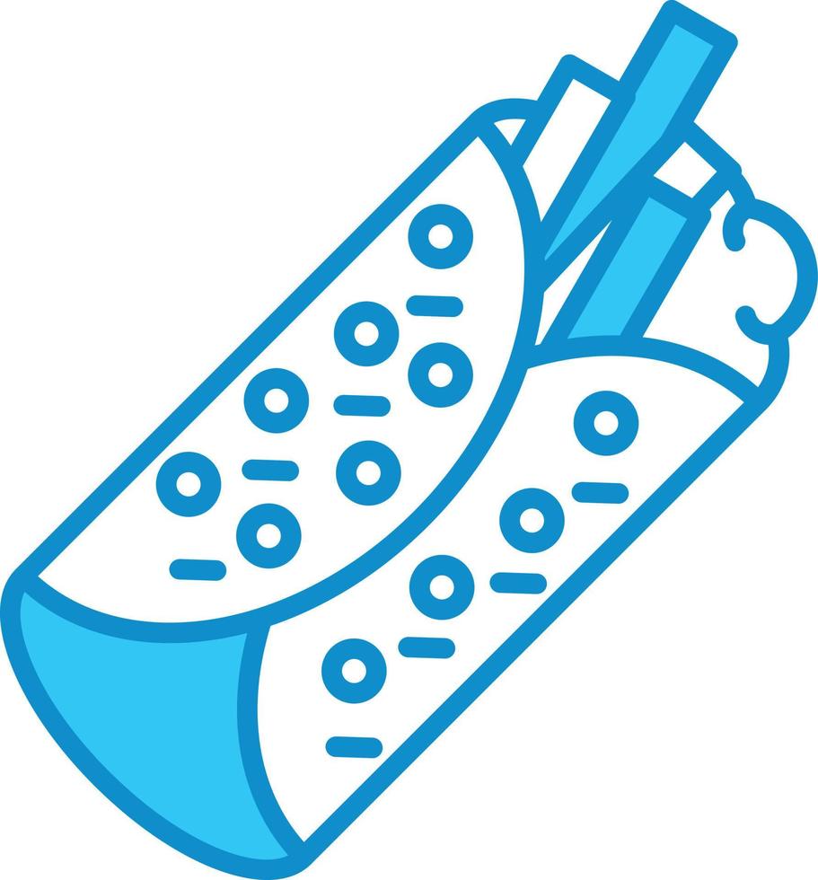 Fajita Line Filled Blue vector