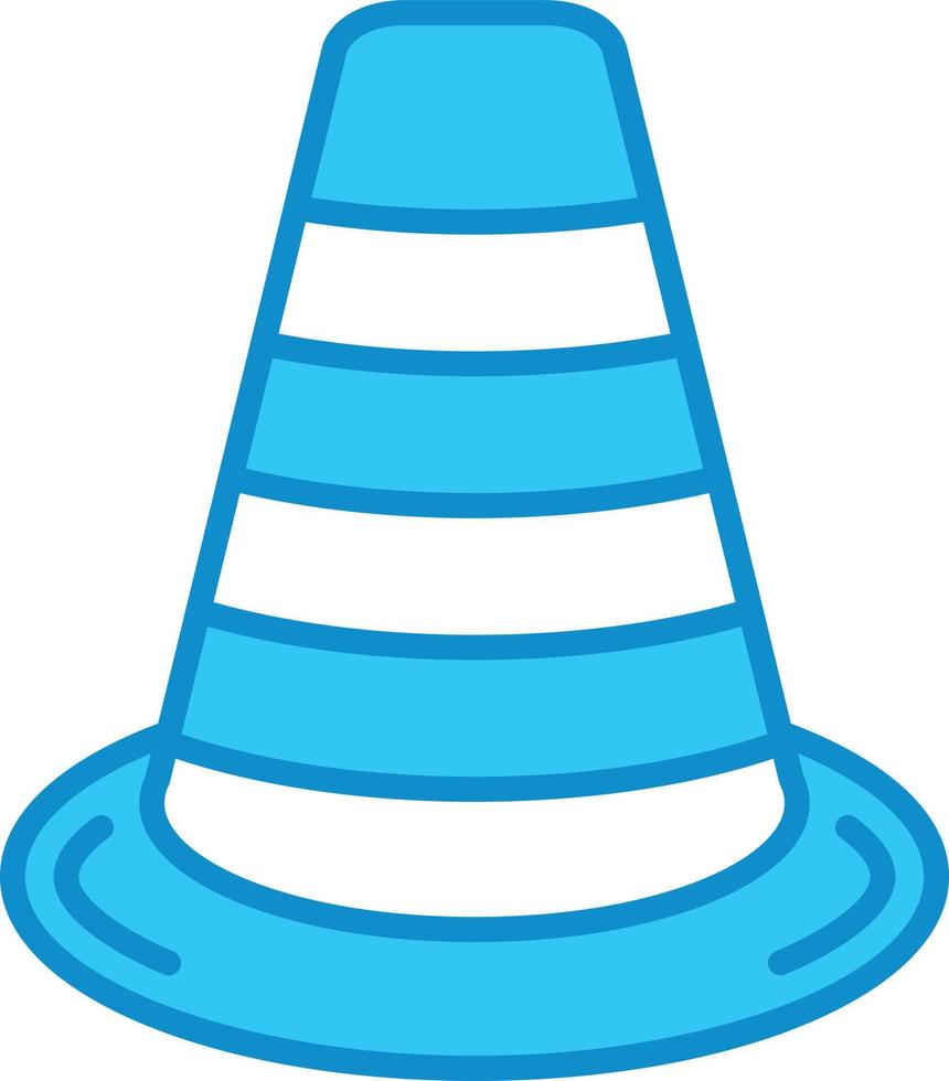 Traffic Cone Line Filled Blue vector