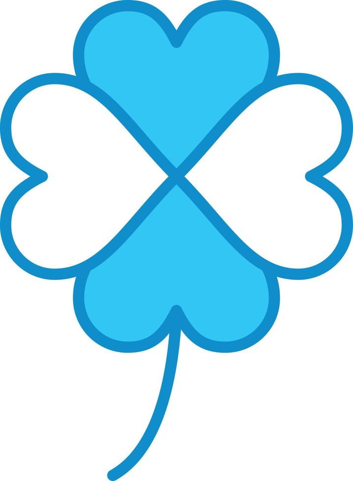 Clover Line Filled Blue vector