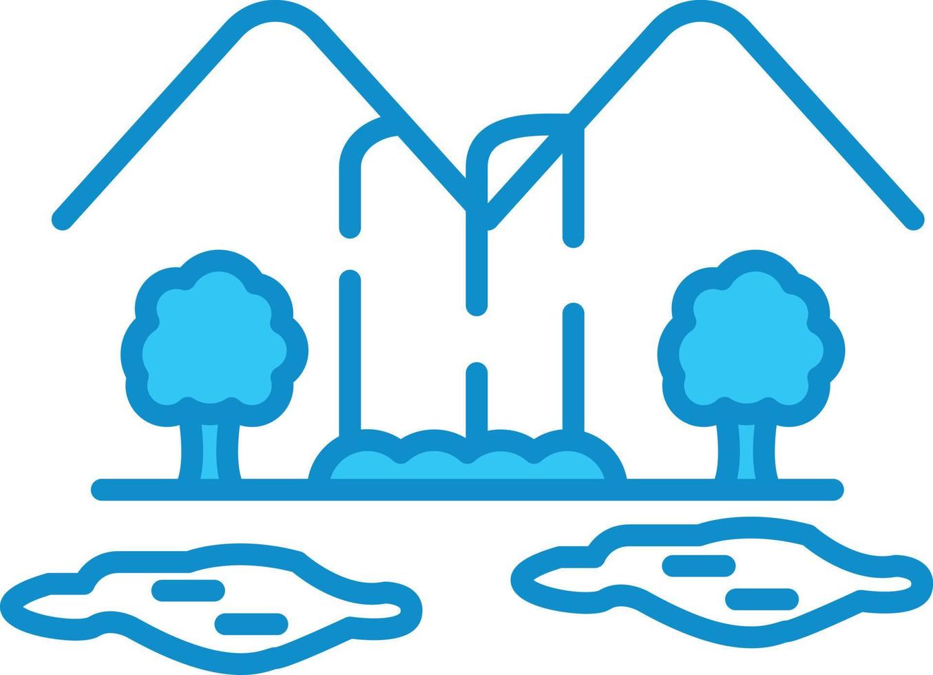Waterfall Line Filled Blue vector