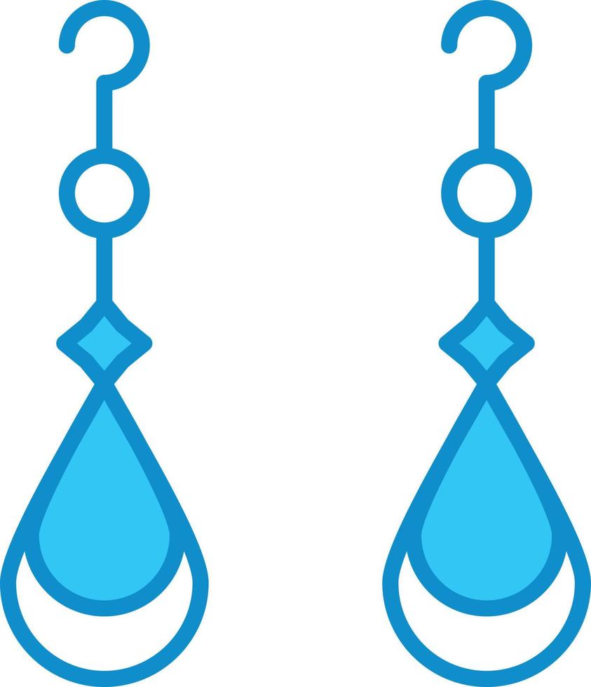 Earrings Line Filled Blue vector